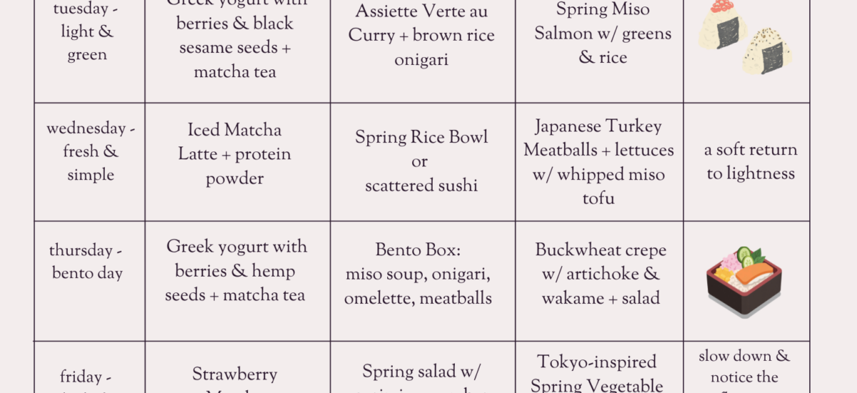 A Japanese-Inspired Meal Plan for Fresh, Seasonal Eating