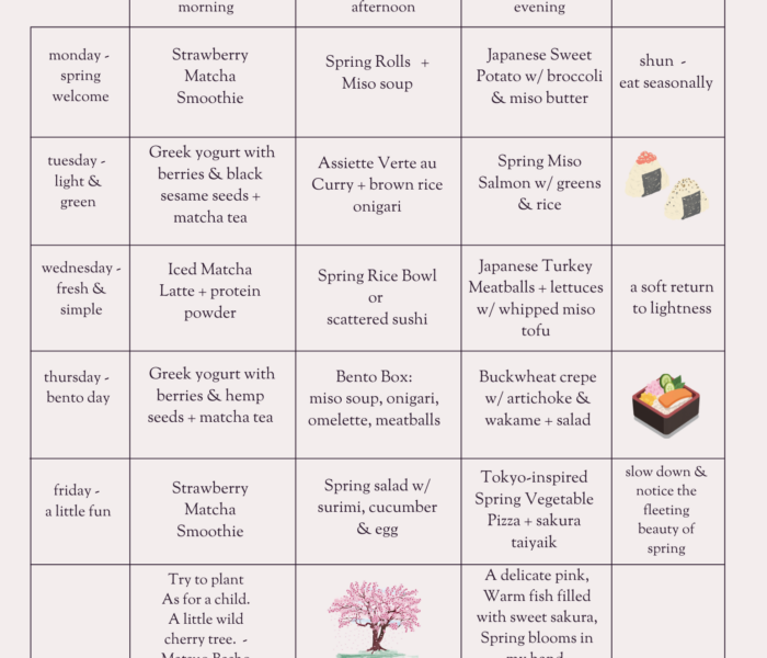 A Japanese-Inspired Meal Plan for Fresh, Seasonal Eating