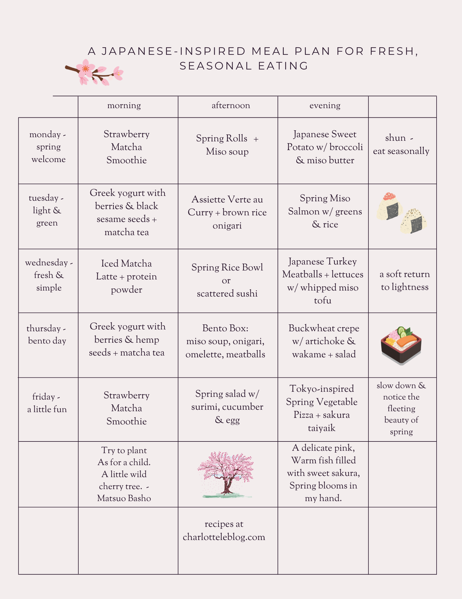 A Japanese-Inspired Meal Plan for Fresh, Seasonal Eating