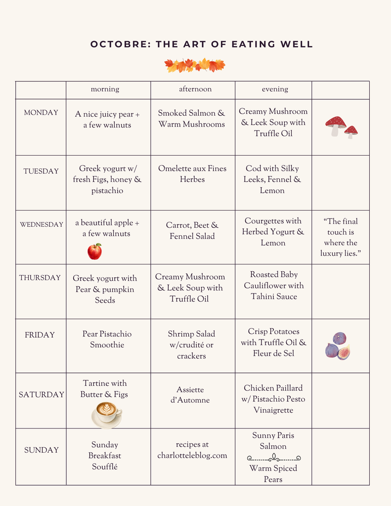 October: The Art of Eating Well